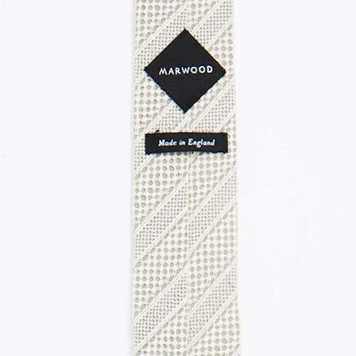 Pale Grey Lace Stripe Tie