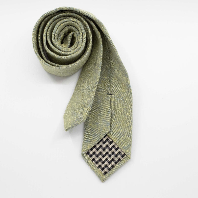 Citrus Green Slub Silk Woven Tie