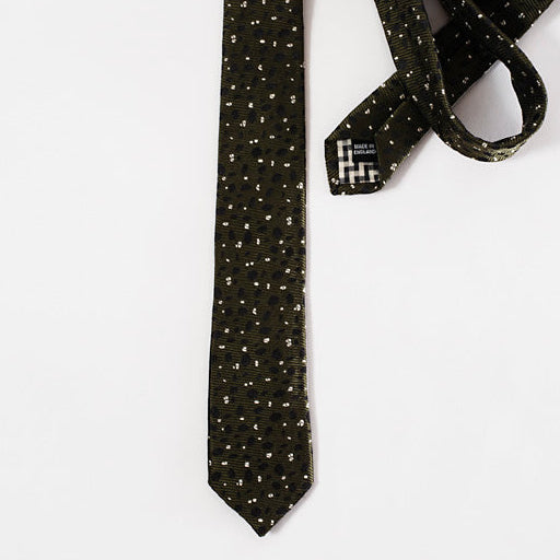Skinny Silk Green Spot Tie