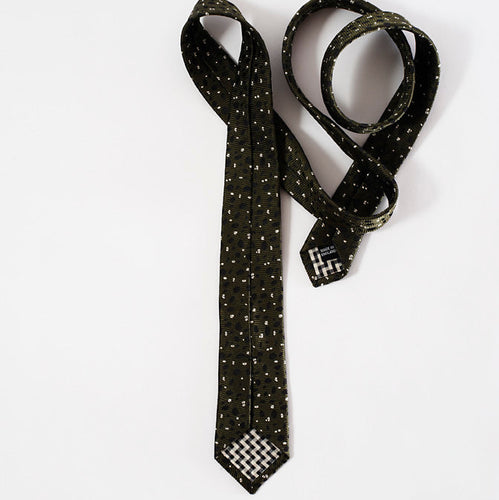 Skinny Silk Green Spot Tie