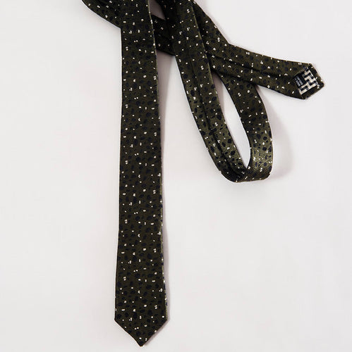 Skinny Silk Green Spot Tie
