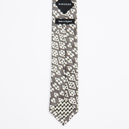 Grey Harlequin Silk Tie