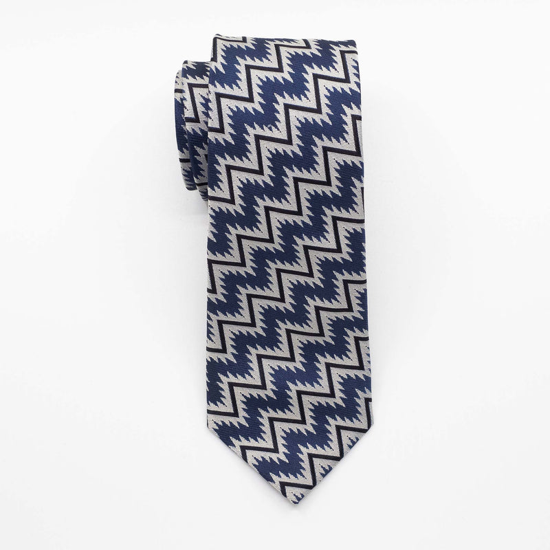 Navy Zig Zag Tie