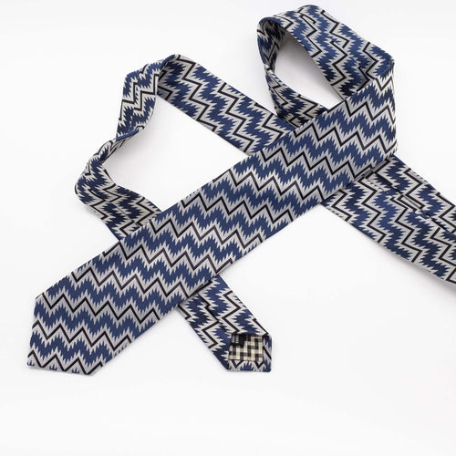 Navy Zig Zag Tie