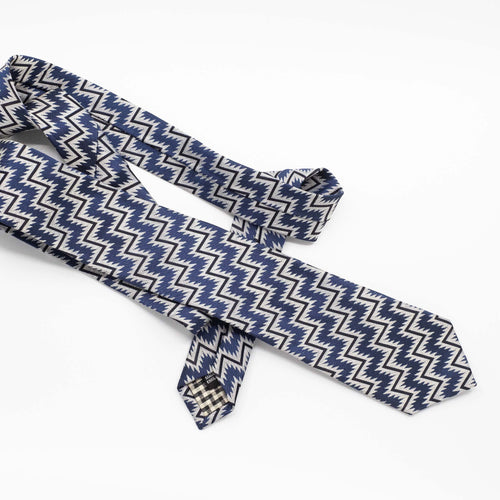 Navy Zig Zag Tie