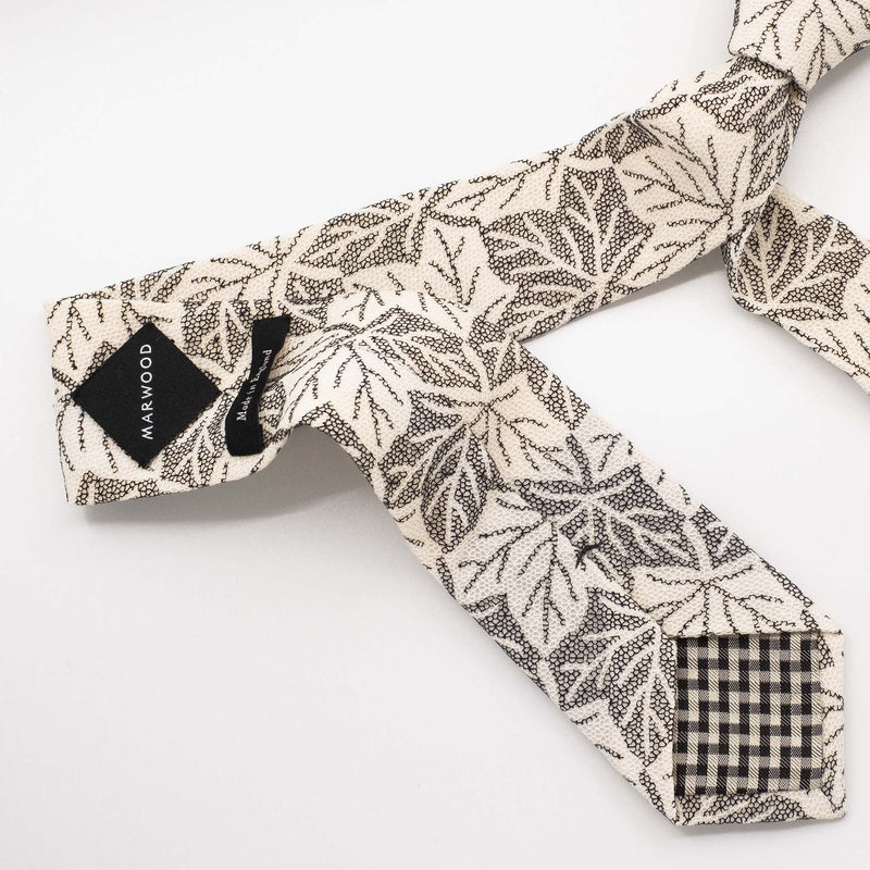 Leaf Printed Lace Tie