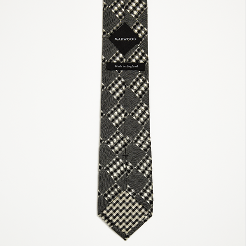 Black Grid Weave Silk Tie