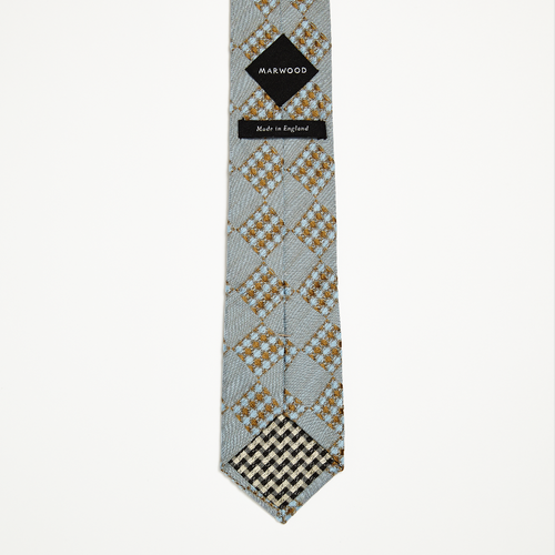 Pale Blue Grid Weave Silk Tie