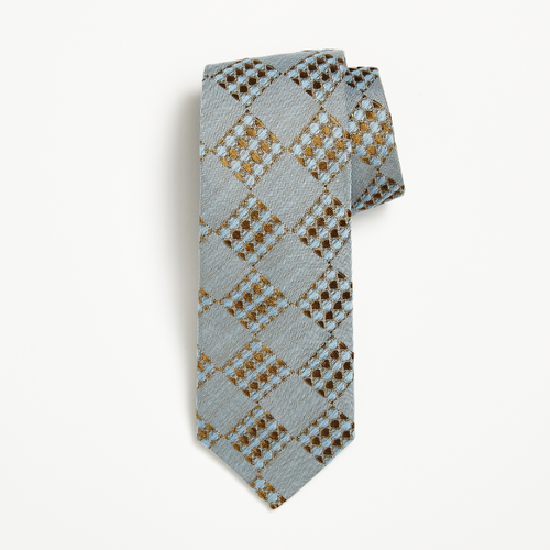Pale Blue Grid Weave Silk Tie