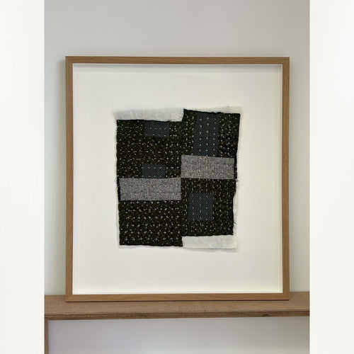 Framed textile artwork VII by B.French (58cm x 53cm)