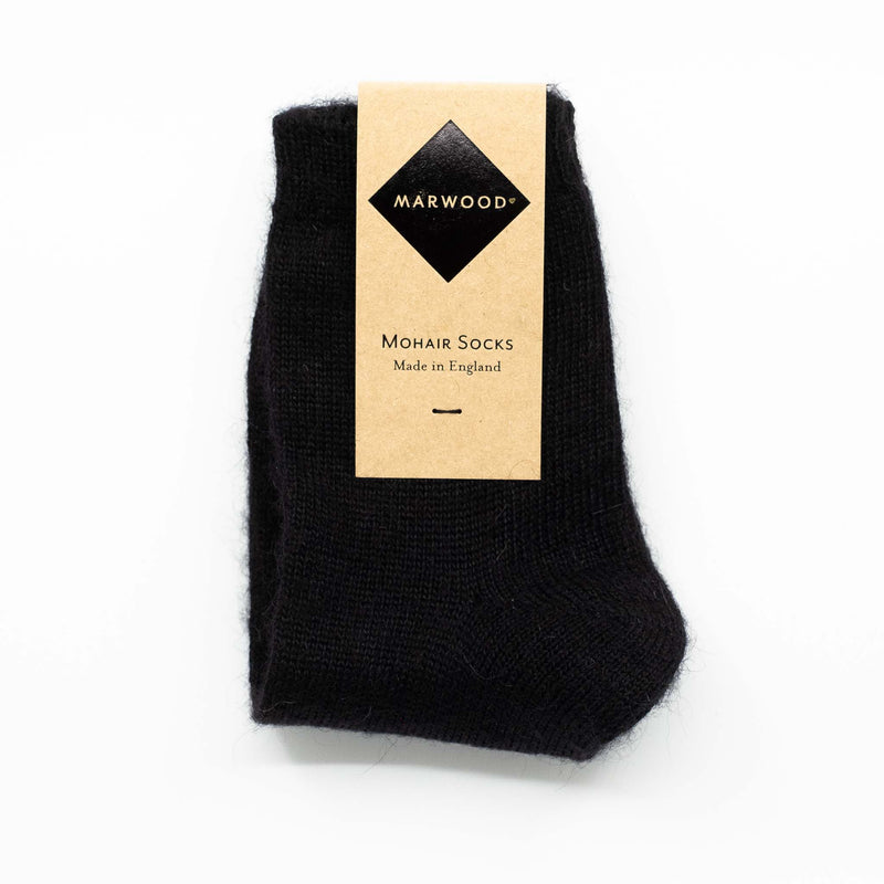 Women's Black Mohair Anklet Socks