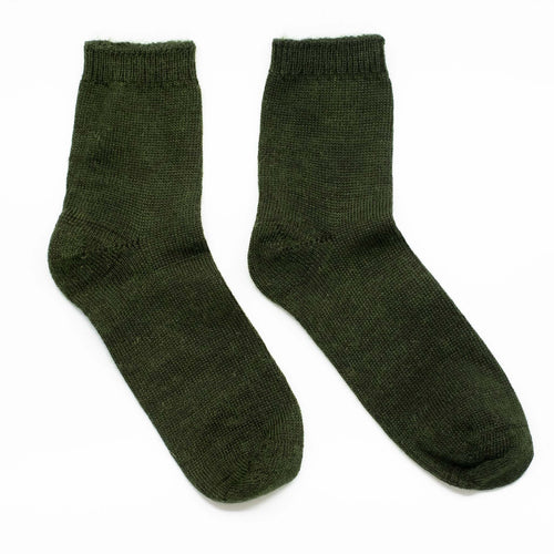 Women's Green Mohair Anklet Socks