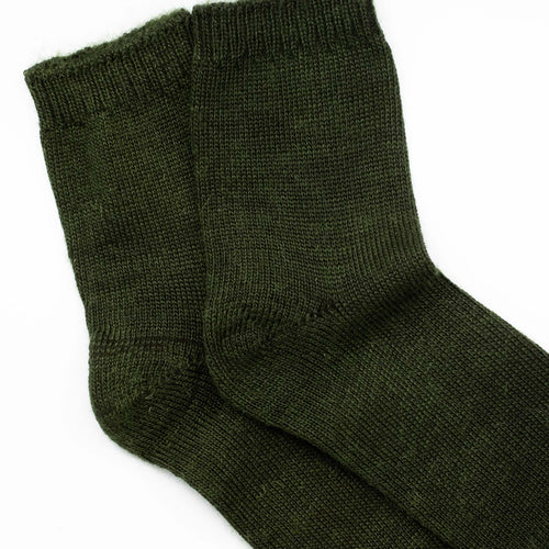 Women's Green Mohair Anklet Socks