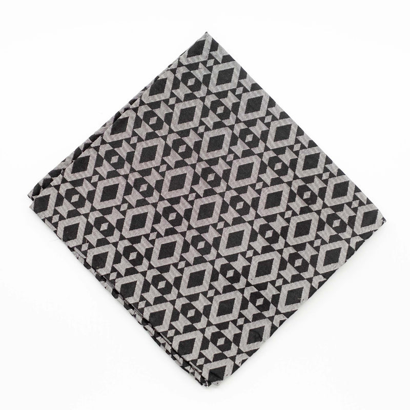 Grey Geo Tiles Pocket Square