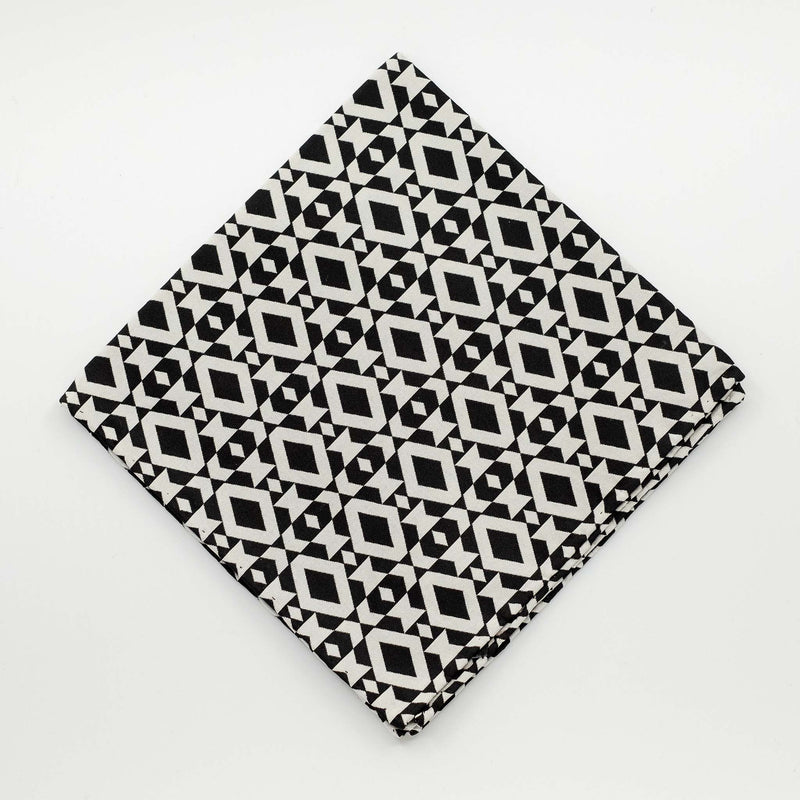 Black Geo Tiles Pocket Square