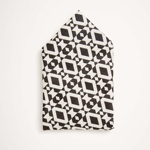Black Geo Tiles Pocket Square