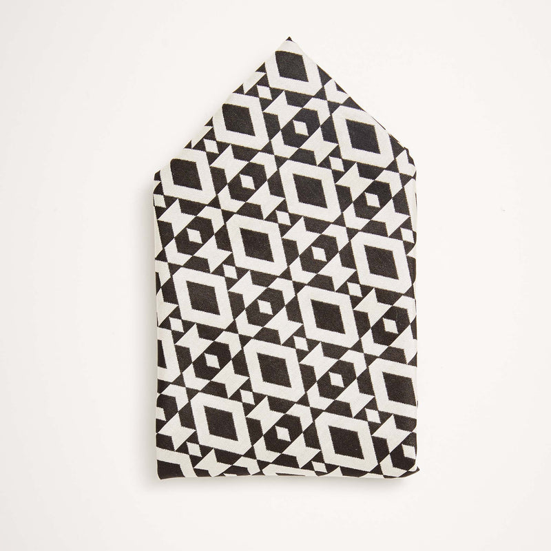 Black Geo Tiles Pocket Square