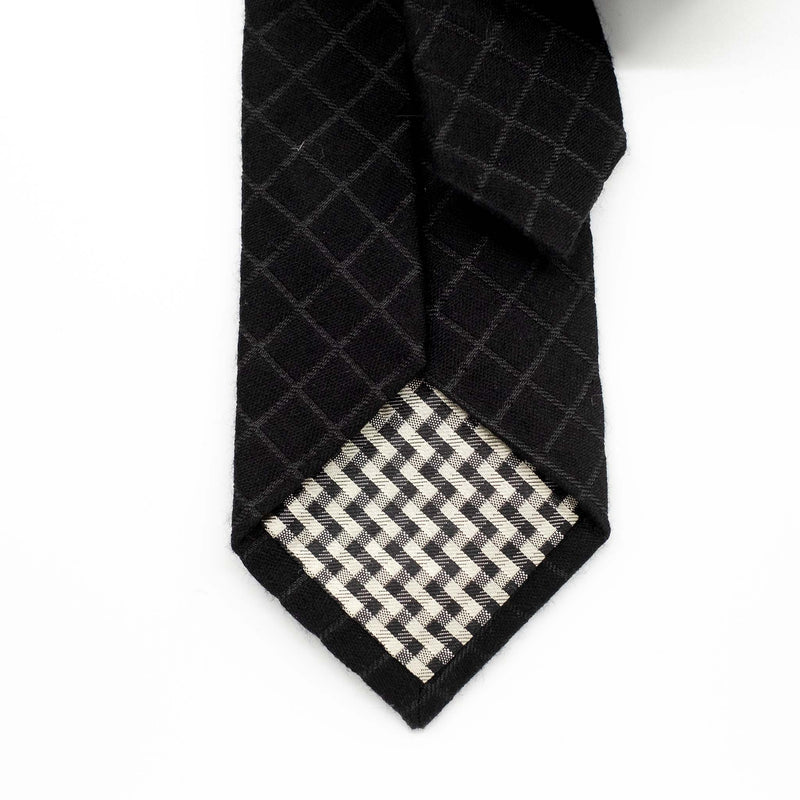 8cm Black Silk/Wool Tie