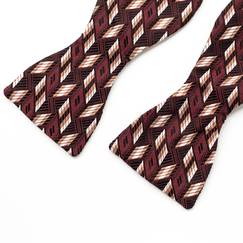 Burgundy Dash Silk Self-tie Bow Tie