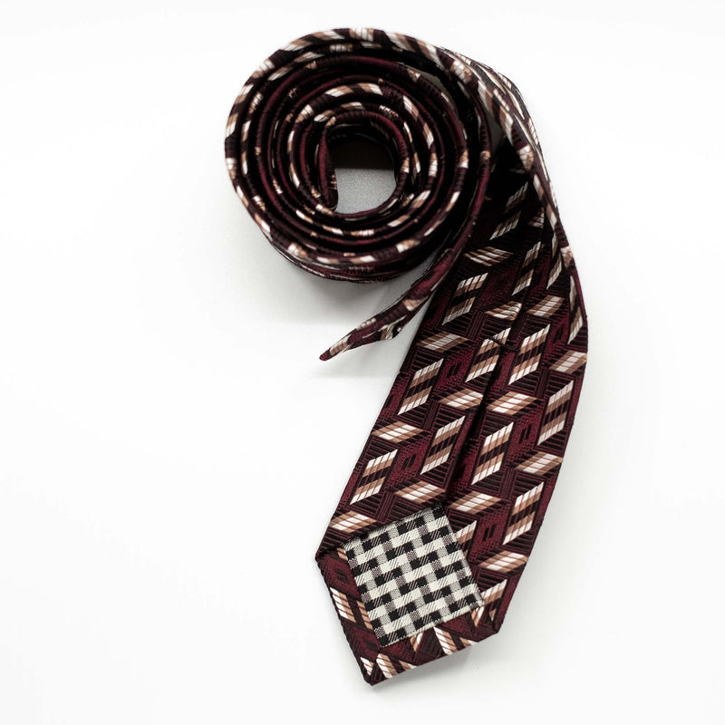 Burgundy Dash Silk Tie