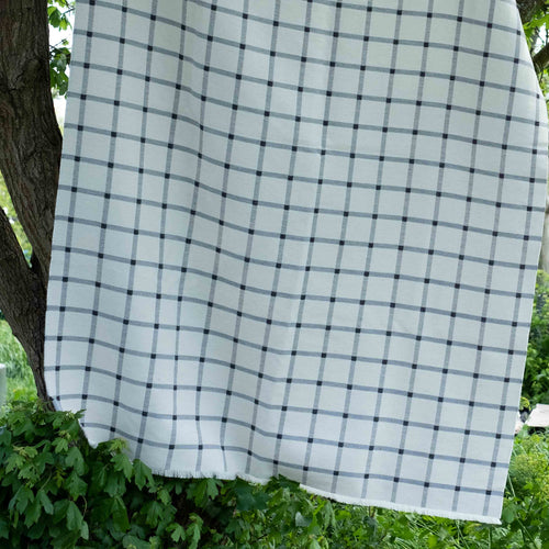 Grey Deco Check Wool Throw - A.L.Smith