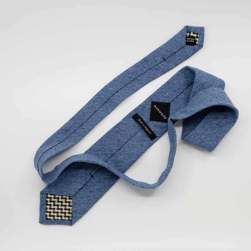 Deep Blue Slub Silk Woven Tie