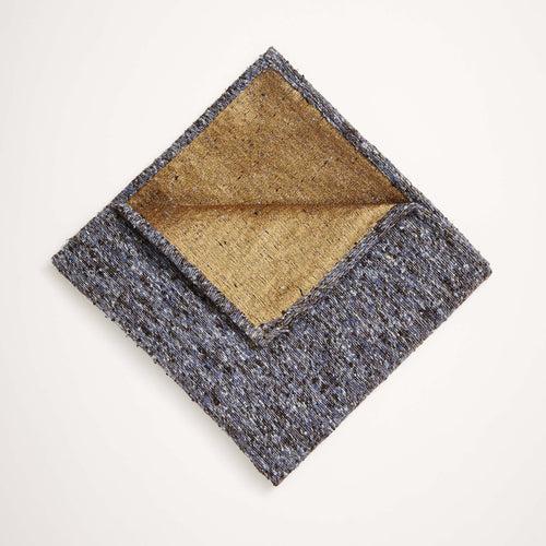 Rustic Denim Slub Silk Pocket Square