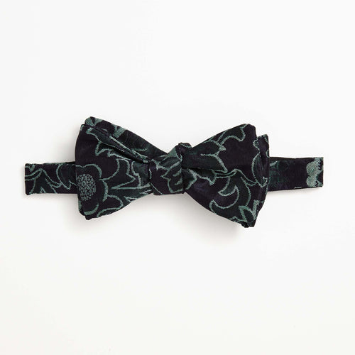 Floral Ink Silk Self-tie Bow Tie