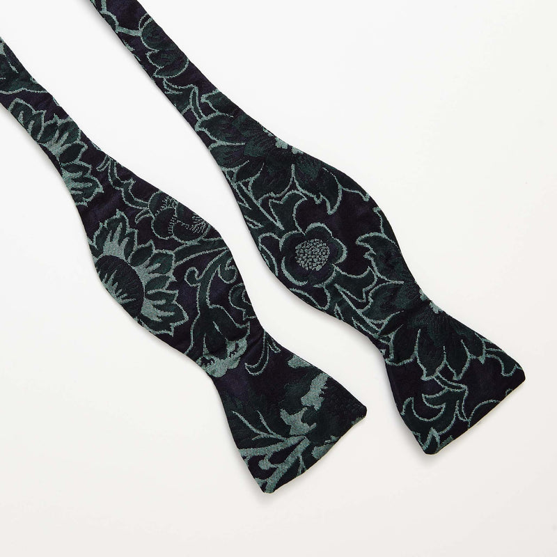 Floral Ink Silk Self-tie Bow Tie