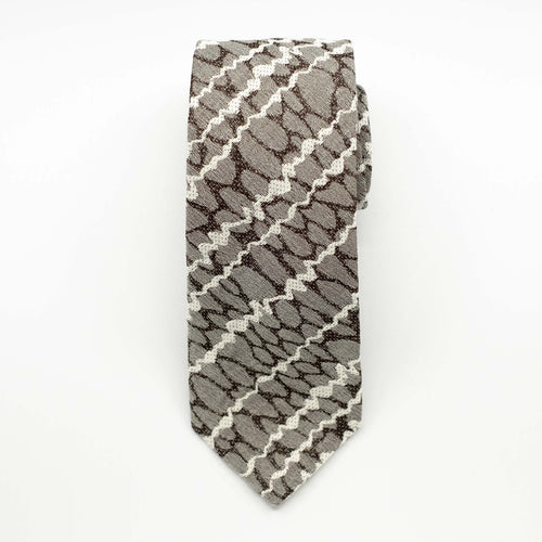 Grey Chalkline Silk Tie