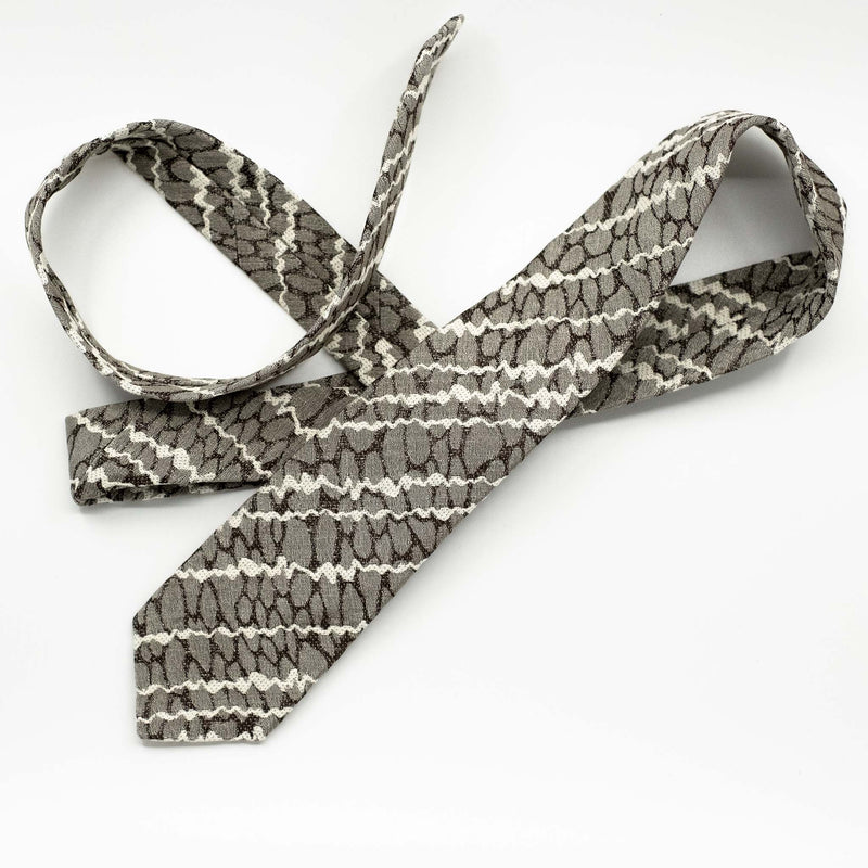 Grey Chalkline Silk Tie