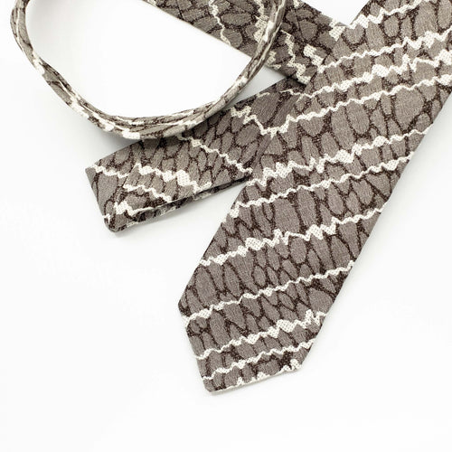 Grey Chalkline Silk Tie