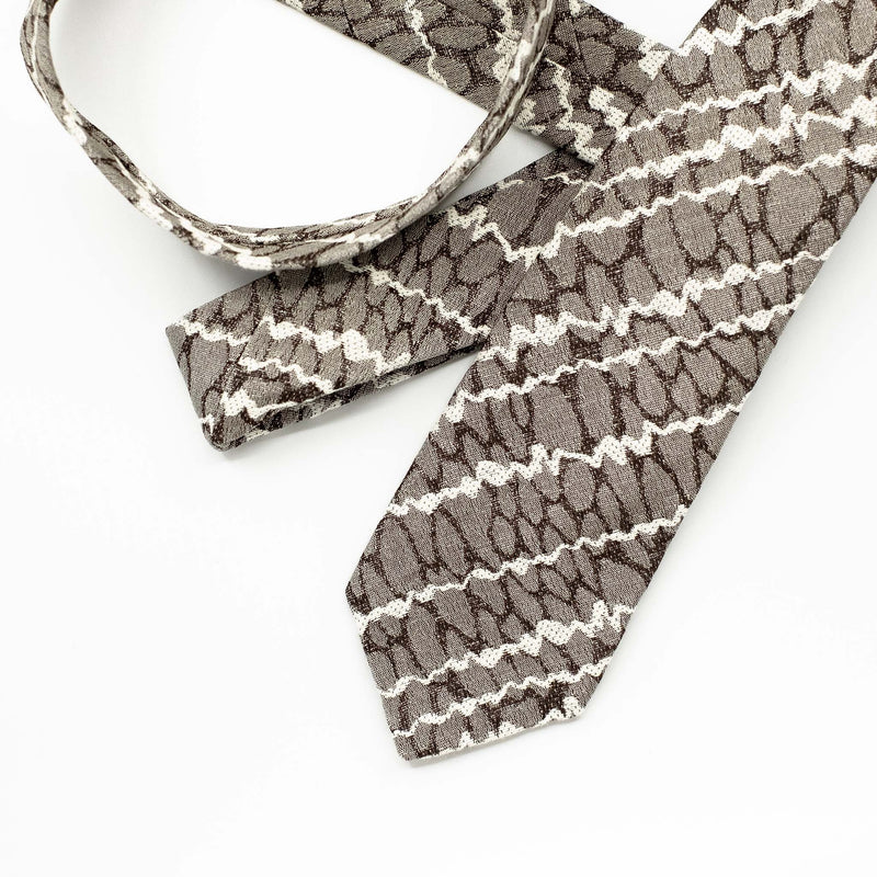 Grey Chalkline Silk Tie