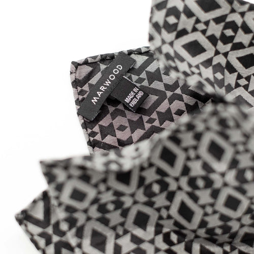 Grey Geo Tiles Pocket Square