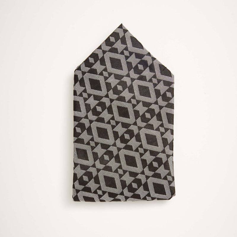 Grey Geo Tiles Pocket Square