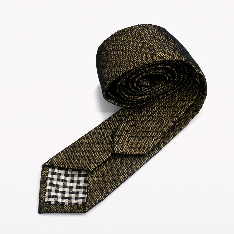 Black/Gold Fragile Lace Tie