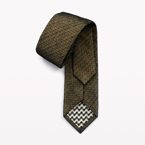 Black/Gold Fragile Lace Tie