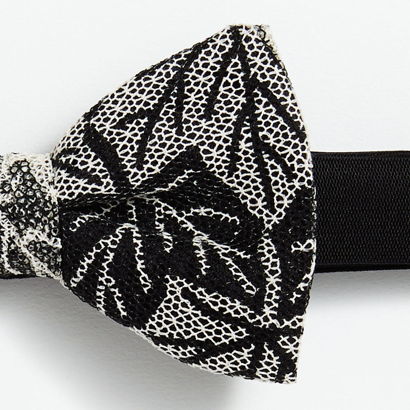Marwood x All Fall In Printed Lace Pre-Tied Bow Tie