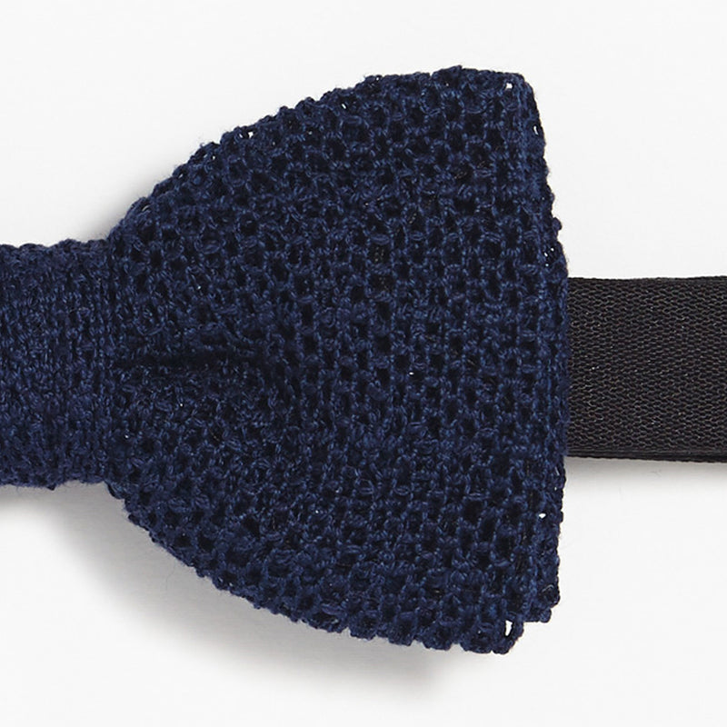 Navy Mesh Lace Pre-Tied Bow Tie