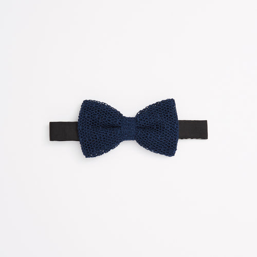 Navy Mesh Lace Pre-Tied Bow Tie