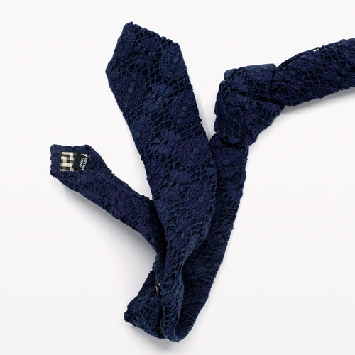 Navy Geo Lace Tie