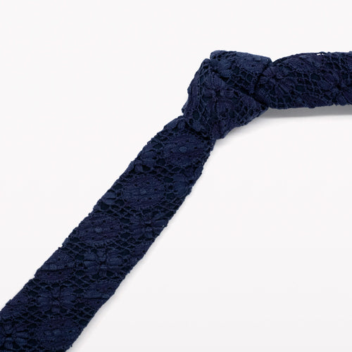 Navy Geo Lace Tie