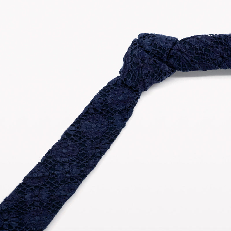 Navy Geo Lace Tie
