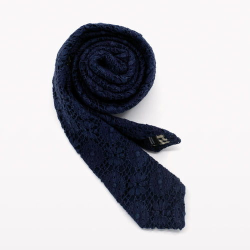 Navy Geo Lace Tie