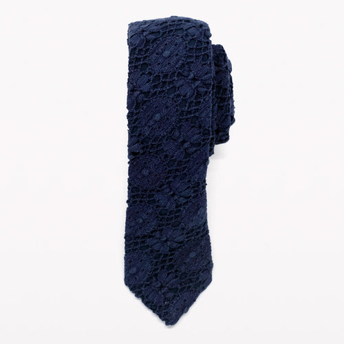 Navy Geo Lace Tie