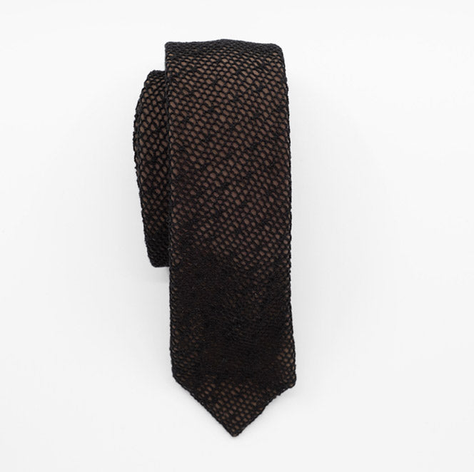 Chocolate Black Mesh Lace Tie