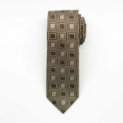 Olive Squares Silk Tie