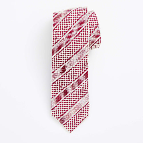 Raspberry Pink Lace Stripe Tie