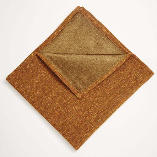 Copper Slub Silk Woven Pocket Square