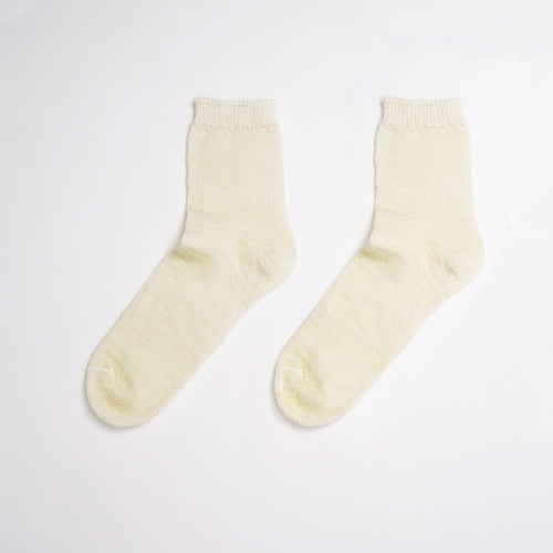 Women's Cream Mohair Anklet Socks